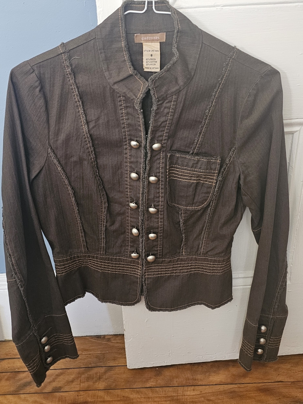 Gadzooks Women's Brown Military-Style Button Jacket